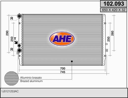 AHE Jäähdytin,moottorin jäähdytys 102.093