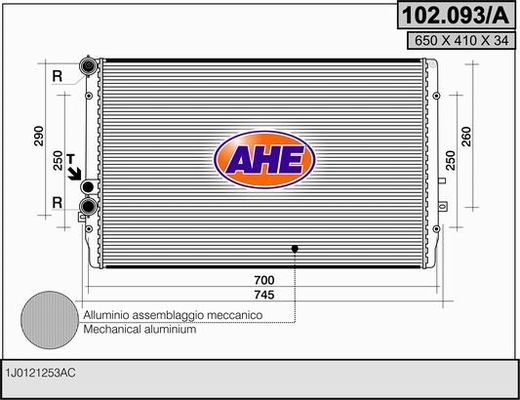 AHE Jäähdytin,moottorin jäähdytys 102.093/A