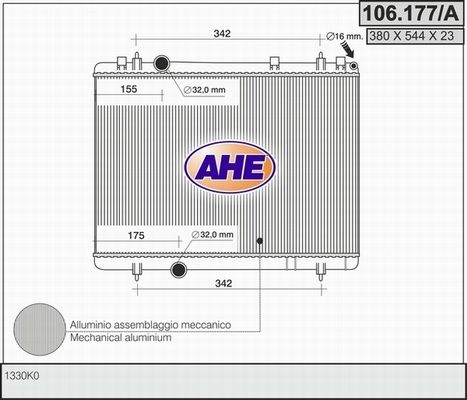 AHE Jäähdytin,moottorin jäähdytys 106.177/A