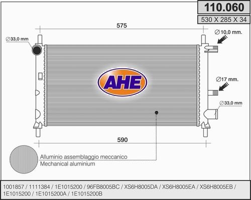 AHE Jäähdytin,moottorin jäähdytys 110.060