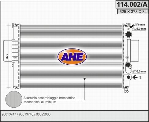 AHE Jäähdytin,moottorin jäähdytys 114.002/A