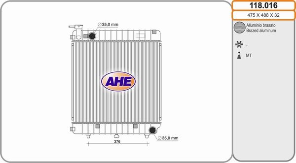 AHE Jäähdytin,moottorin jäähdytys 118.016