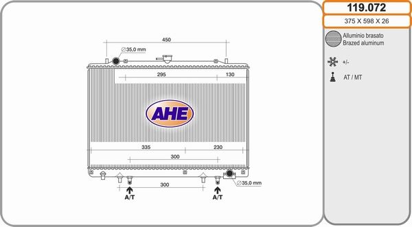 AHE Jäähdytin,moottorin jäähdytys 119.072