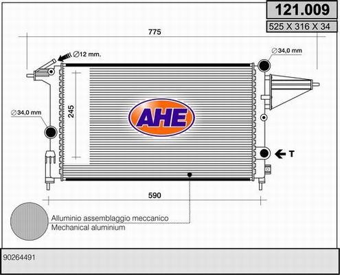 AHE Jäähdytin,moottorin jäähdytys 121.009