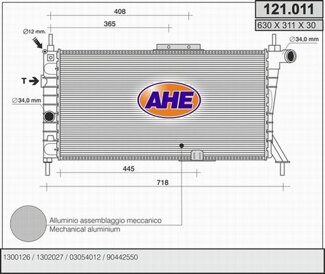 AHE Jäähdytin,moottorin jäähdytys 121.011