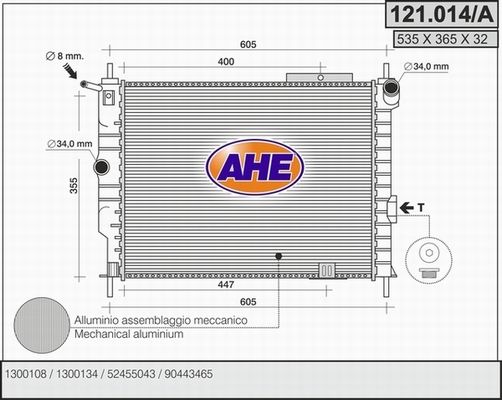 AHE Jäähdytin,moottorin jäähdytys 121.014/A