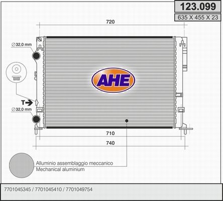 AHE Jäähdytin,moottorin jäähdytys 123.099