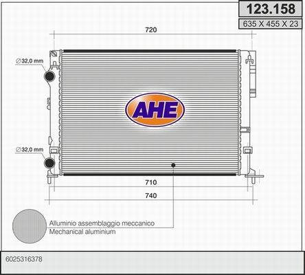 AHE Jäähdytin,moottorin jäähdytys 123.158