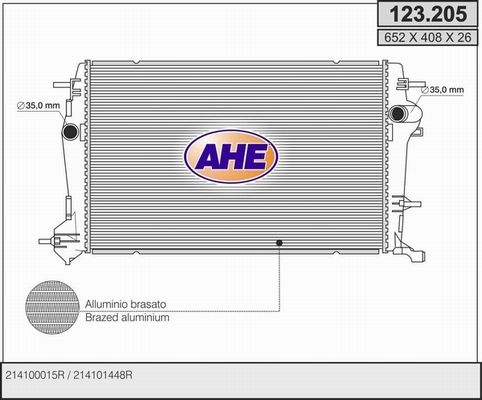 AHE Jäähdytin,moottorin jäähdytys 123.205