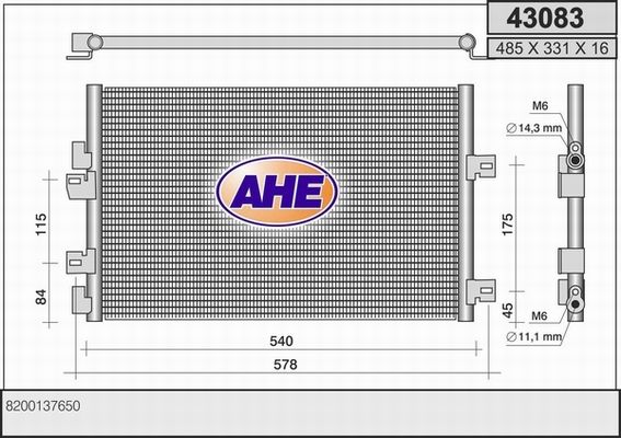 AHE Lauhdutin, ilmastointilaite 43083