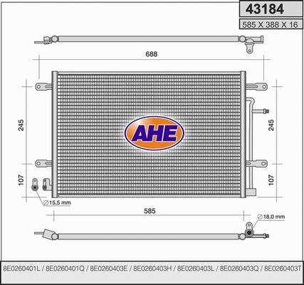 AHE Lauhdutin, ilmastointilaite 43184