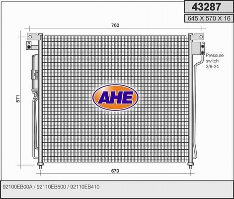 AHE Lauhdutin, ilmastointilaite 43287