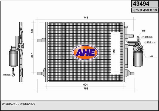 AHE Lauhdutin, ilmastointilaite 43494