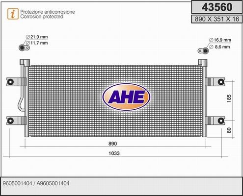 AHE Lauhdutin, ilmastointilaite 43560