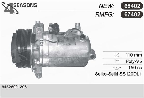 AHE Kompressori, ilmastointilaite 67402