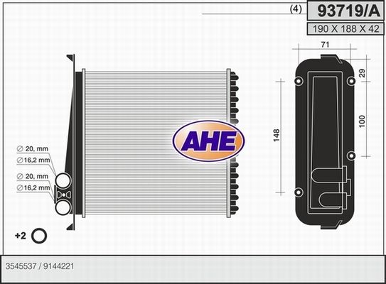 AHE Lämmityslaitteen kenno 93719/A