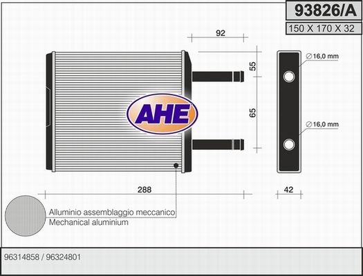 AHE Lämmityslaitteen kenno 93826/A