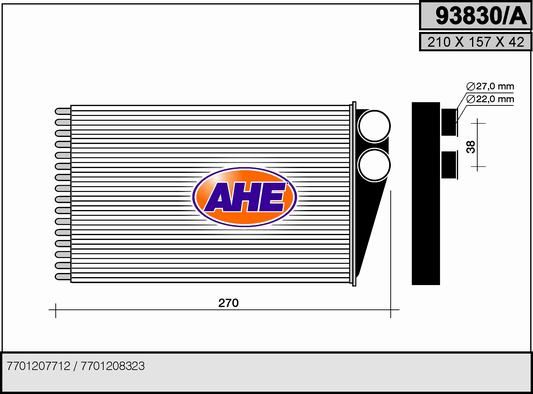 AHE Lämmityslaitteen kenno 93830/A