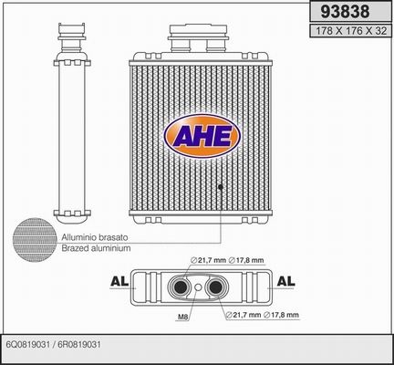 AHE Lämmityslaitteen kenno 93838