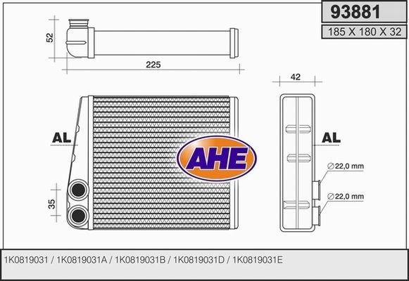 AHE Lämmityslaitteen kenno 93881