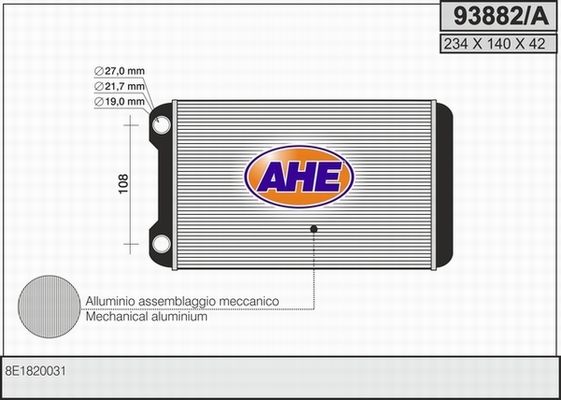 AHE Lämmityslaitteen kenno 93882/A