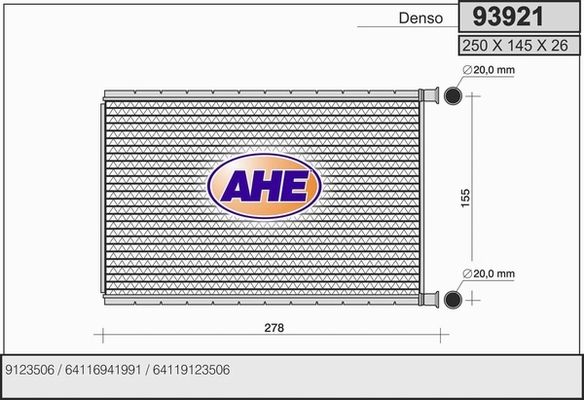 AHE Lämmityslaitteen kenno 93921