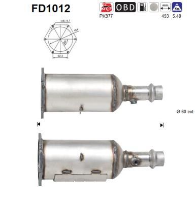 AS Noki-/hiukkassuodatin, korjaussarja FD1012