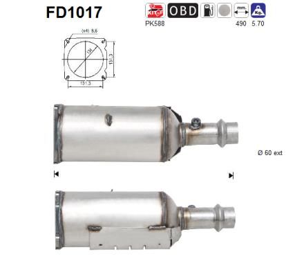 AS Noki-/hiukkassuodatin, korjaussarja FD1017