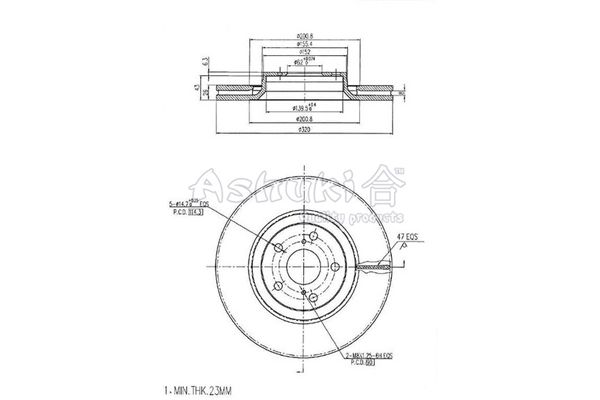 ASHUKI Jarrulevy 0990-0712