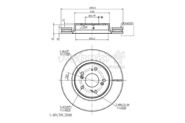 ASHUKI Jarrulevy H037-78