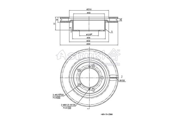 ASHUKI Jarrulevy T603-45