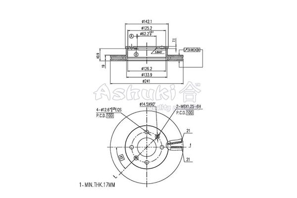 ASHUKI Jarrulevy Y089-15