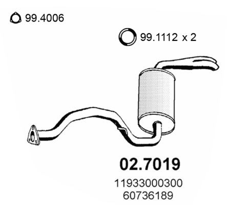 ASSO Takaäänenvaimentaja 02.7019