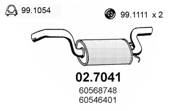 ASSO Takaäänenvaimentaja 02.7041