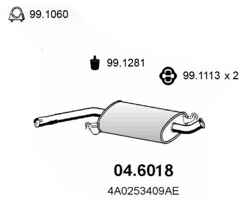 ASSO Keskiäänenvaimentaja 04.6018