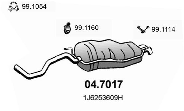 ASSO Takaäänenvaimentaja 04.7017