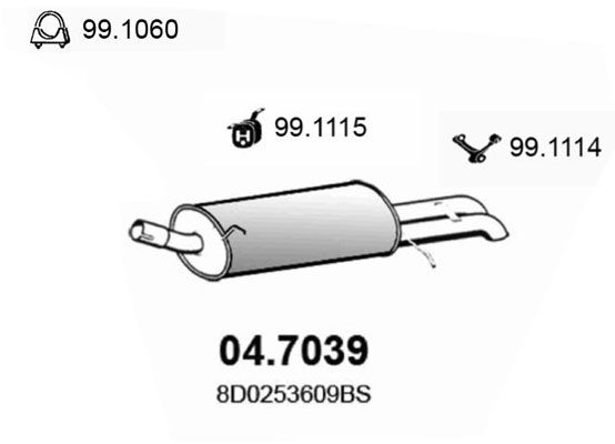 ASSO Takaäänenvaimentaja 04.7039