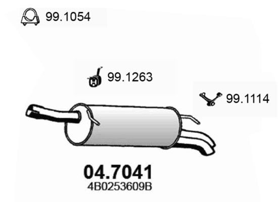 ASSO Takaäänenvaimentaja 04.7041