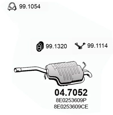 ASSO Takaäänenvaimentaja 04.7052