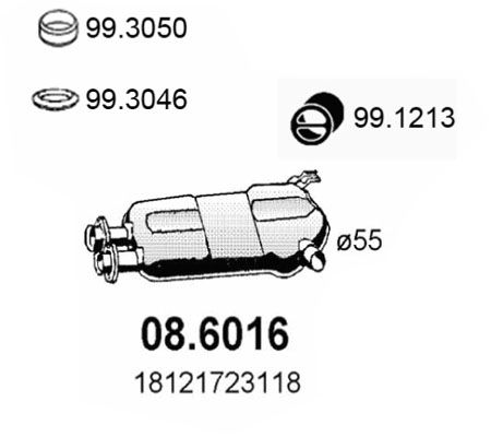 ASSO Keskiäänenvaimentaja 08.6016