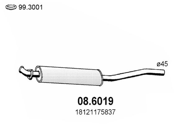 ASSO Keskiäänenvaimentaja 08.6019