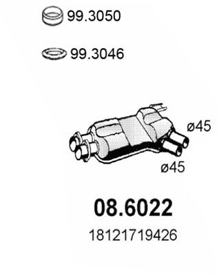 ASSO Keskiäänenvaimentaja 08.6022