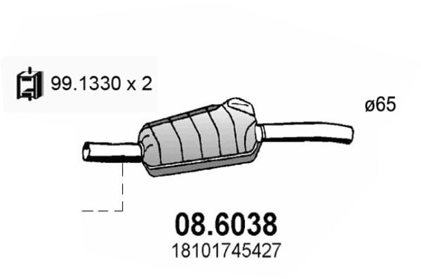 ASSO Keskiäänenvaimentaja 08.6038