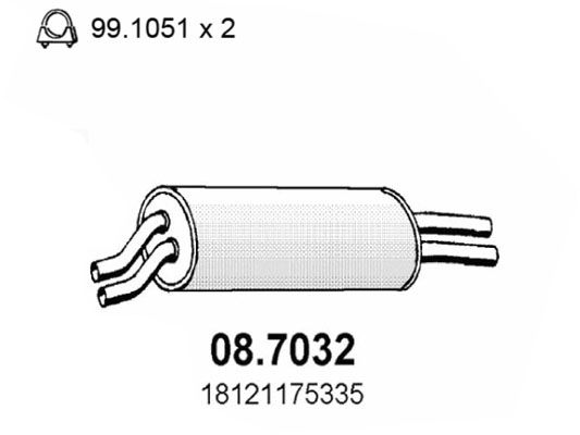 ASSO Takaäänenvaimentaja 08.7032