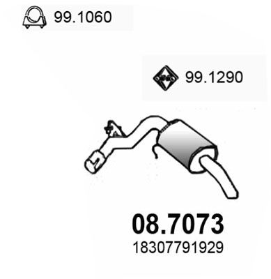 ASSO Takaäänenvaimentaja 08.7073