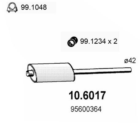 ASSO Keskiäänenvaimentaja 10.6017