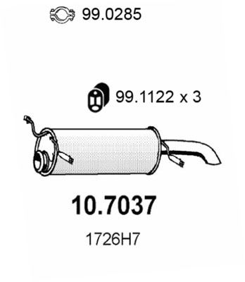 ASSO Takaäänenvaimentaja 10.7037