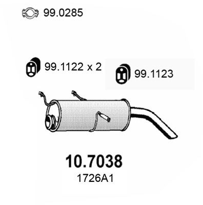 ASSO Takaäänenvaimentaja 10.7038