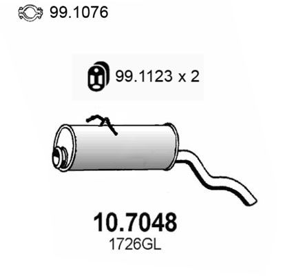 ASSO Takaäänenvaimentaja 10.7048