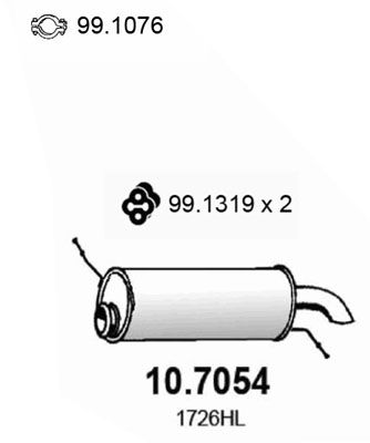 ASSO Takaäänenvaimentaja 10.7054